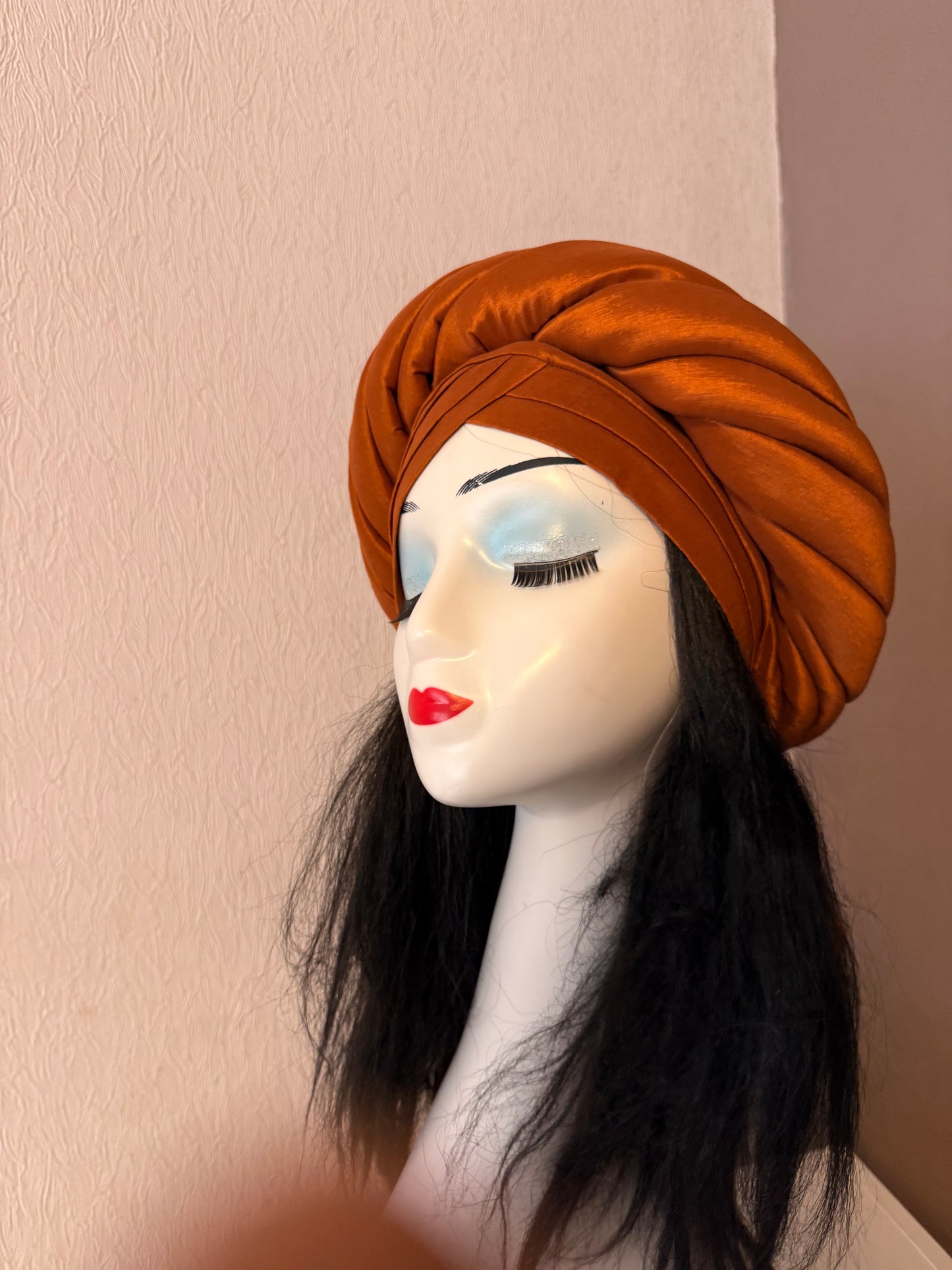 Burnt orange turban