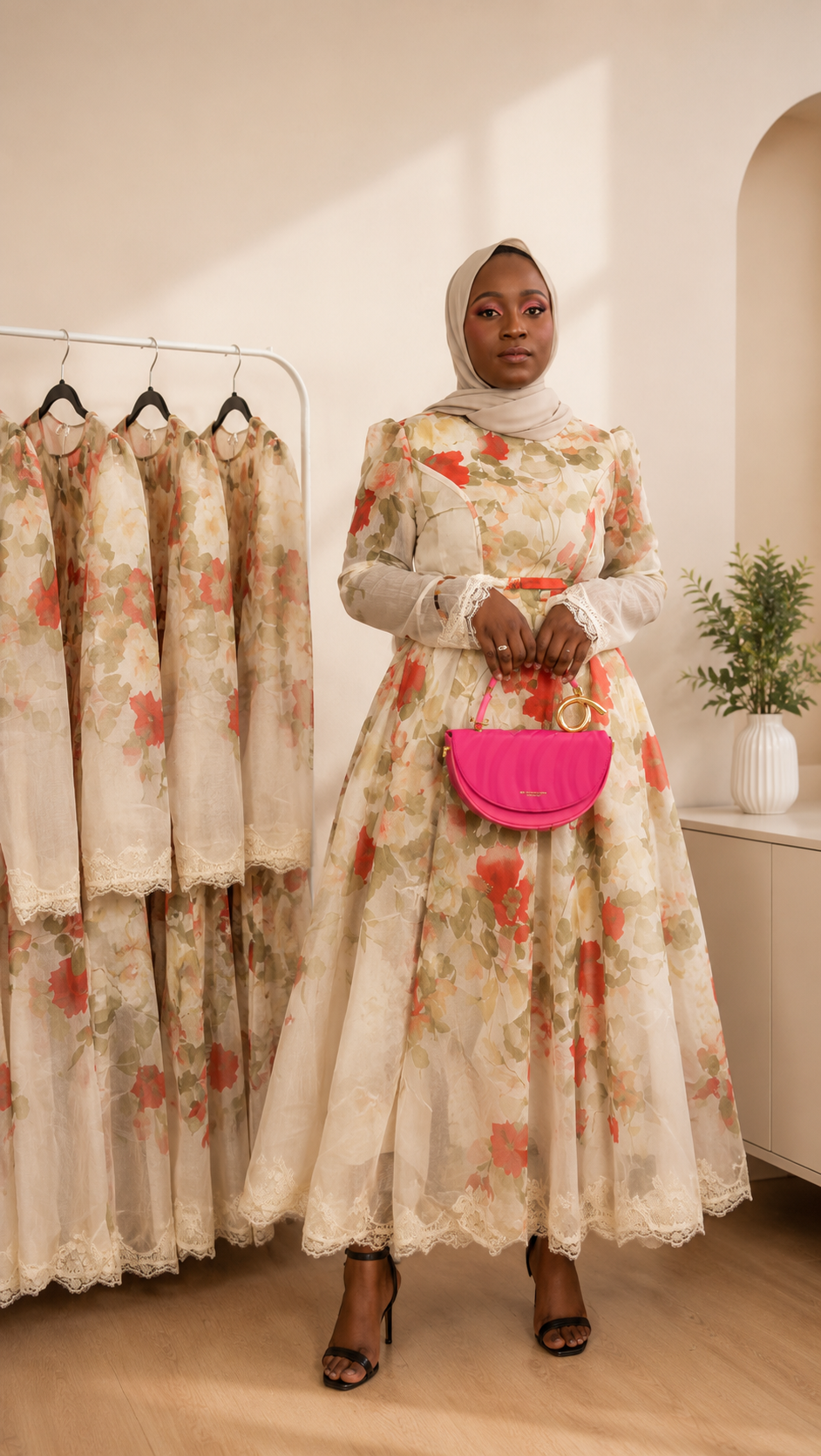 Floral Organza maxi dress