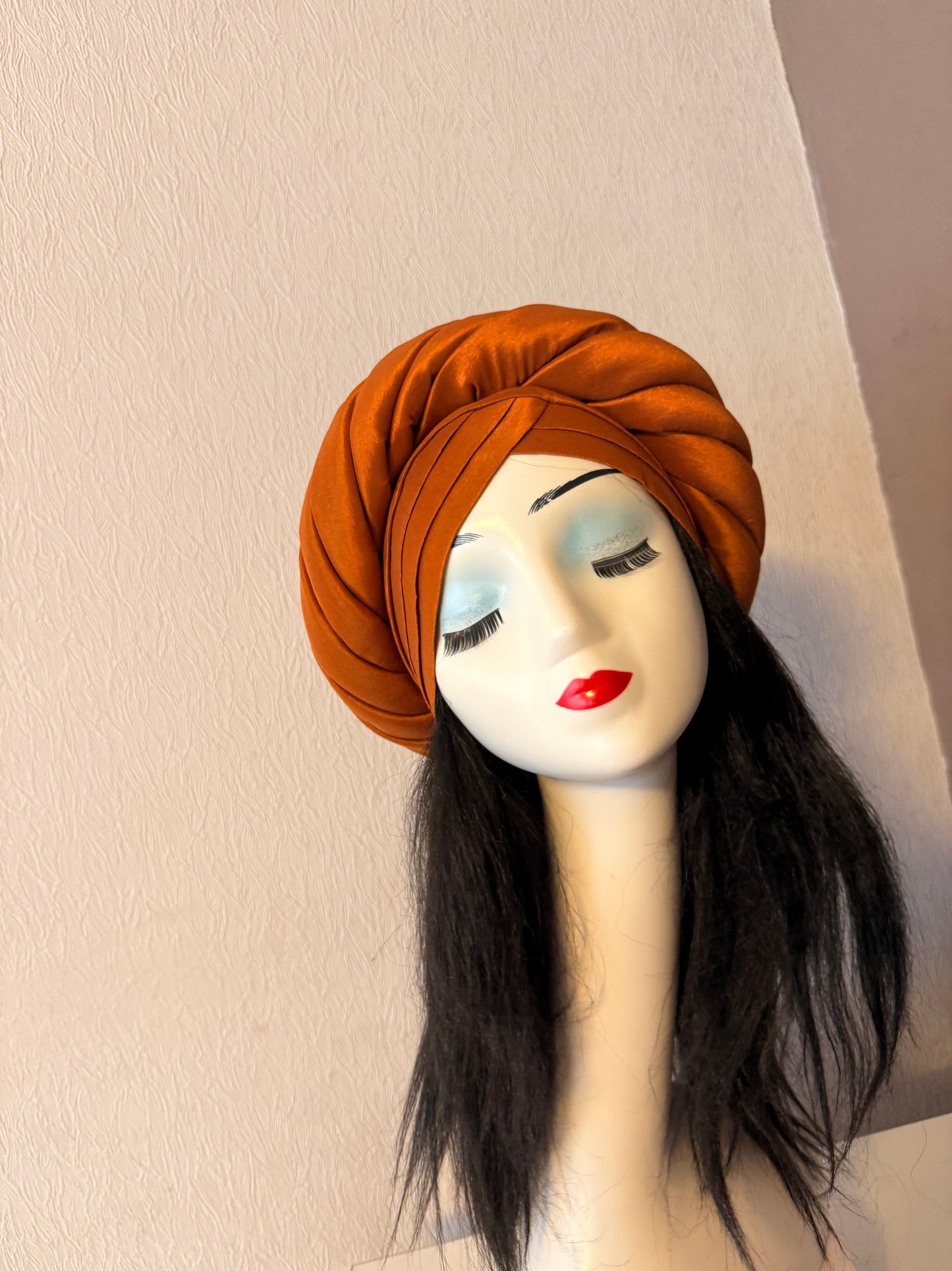 Burnt orange turban