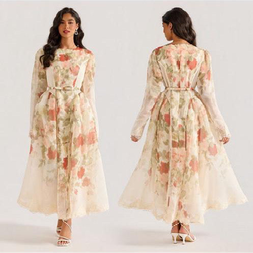 Floral Organza maxi dress