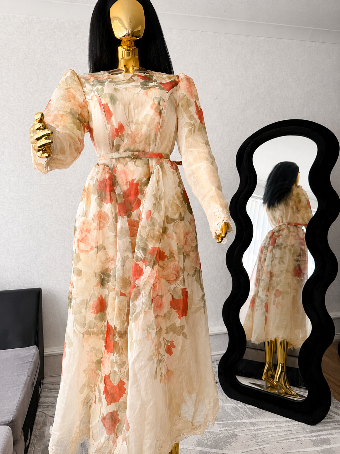 Floral Organza maxi dress