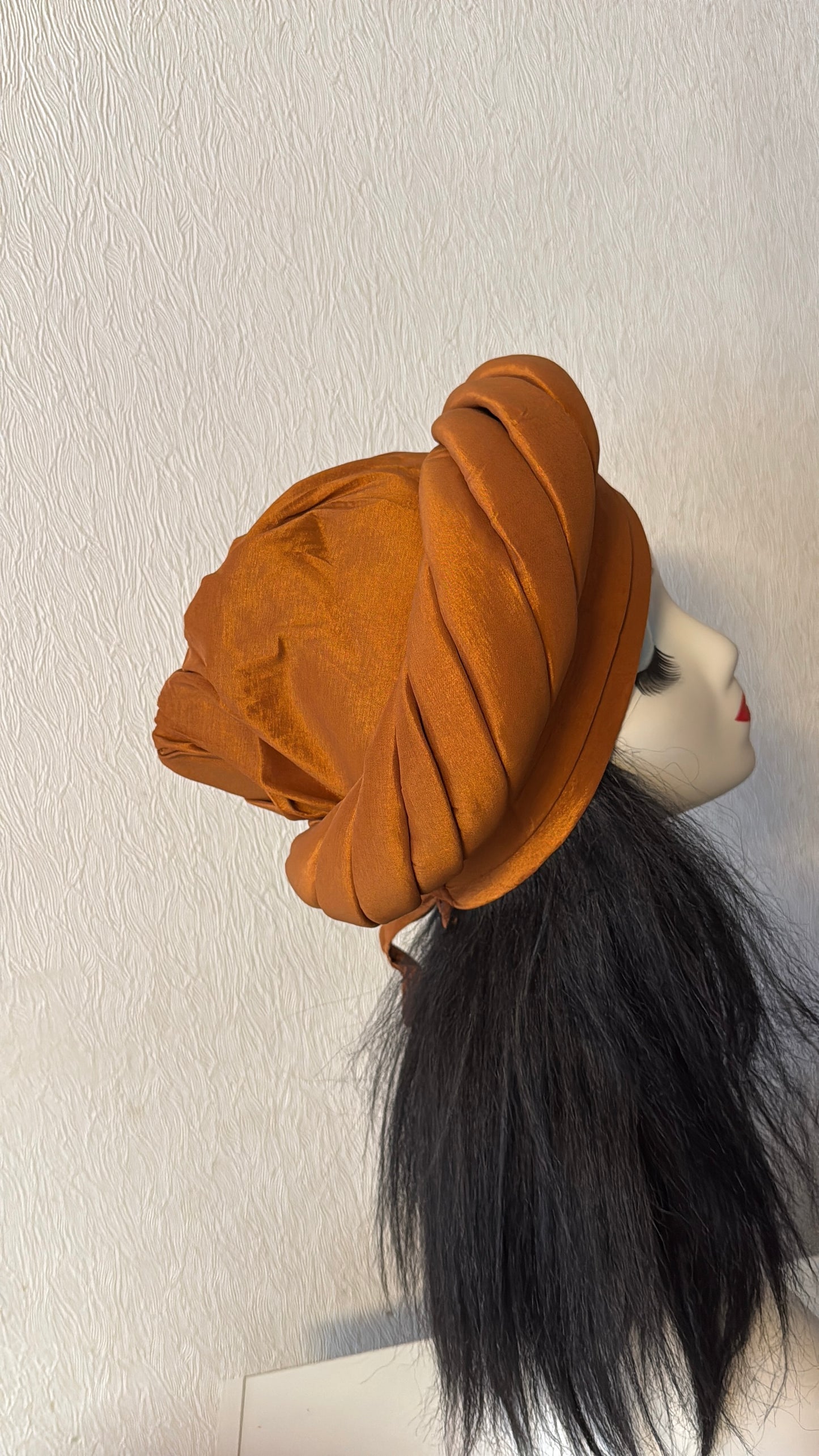 Burnt orange turban