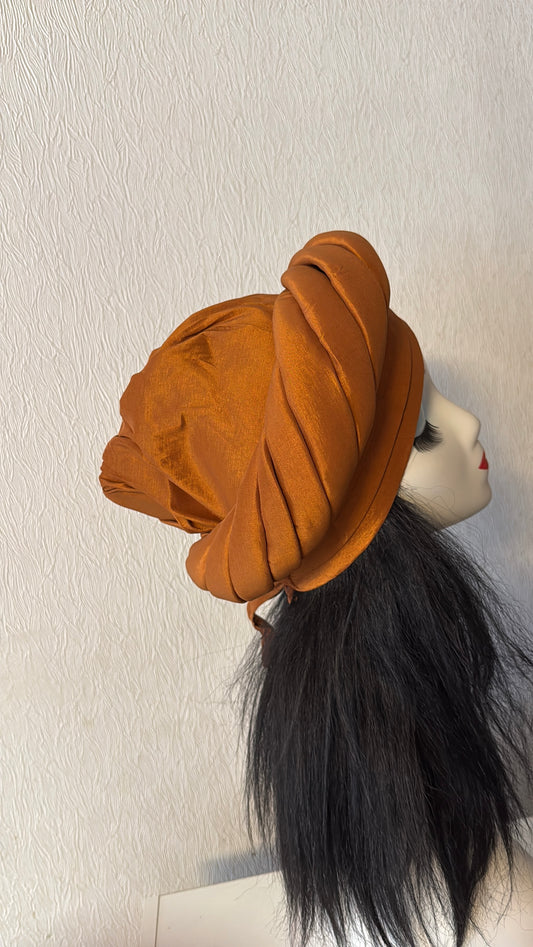 Burnt orange turban