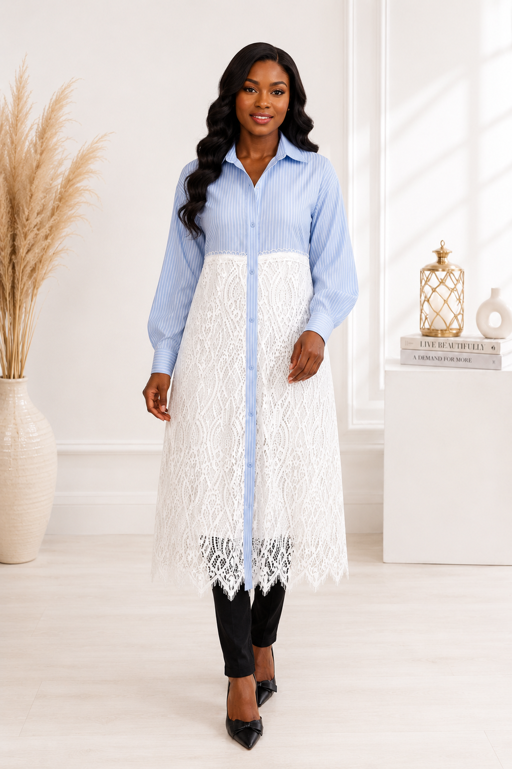 Lace Button down dress